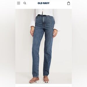 Old Navy Straight-Leg High-Rise Jeans in Medium Blue Wash